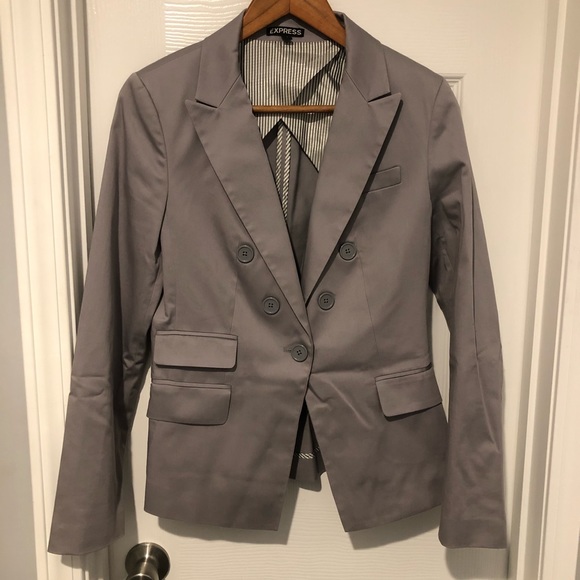 Express Jackets & Blazers - NWOT Express slate grey button details blazer business casual